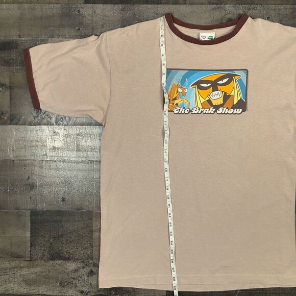 Vintage 2003 The Brak Show Cartoon Graphic Ringer T Shirt Adult Swim Brown Large - Picture 15 of 16